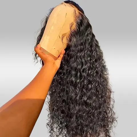 Deep Wave 13x6 13x4 Lace Frontal Wigs Human Hair Pre Plucked 180 Density HD Kinky Curly Lace Front Wigs Human Hair 10A Frontal Wigs Human Hair wigs for Women Glueless Wigs Human Hair Pre Plucked Black wig