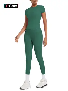 Women's Breathable Elastic Fitness Pants Set, High Waist Workout Shorts & Long Leggings, Sporty Casual Wear for Women