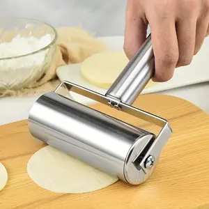 Stainless Steel Double Head Flour Stick Multi Functional T Rolling Pin Nonstick Dumpling Skin Roller Baking Dough Tool
