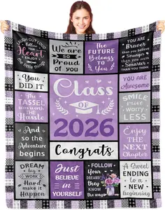 Graduation Gifts for Her, Class of 2026 Graduation Blanket, College/Masters Degree/PHD/High School Graduation Gifts for Women, Girls Graduation Gifts 2026 Throw Blanket