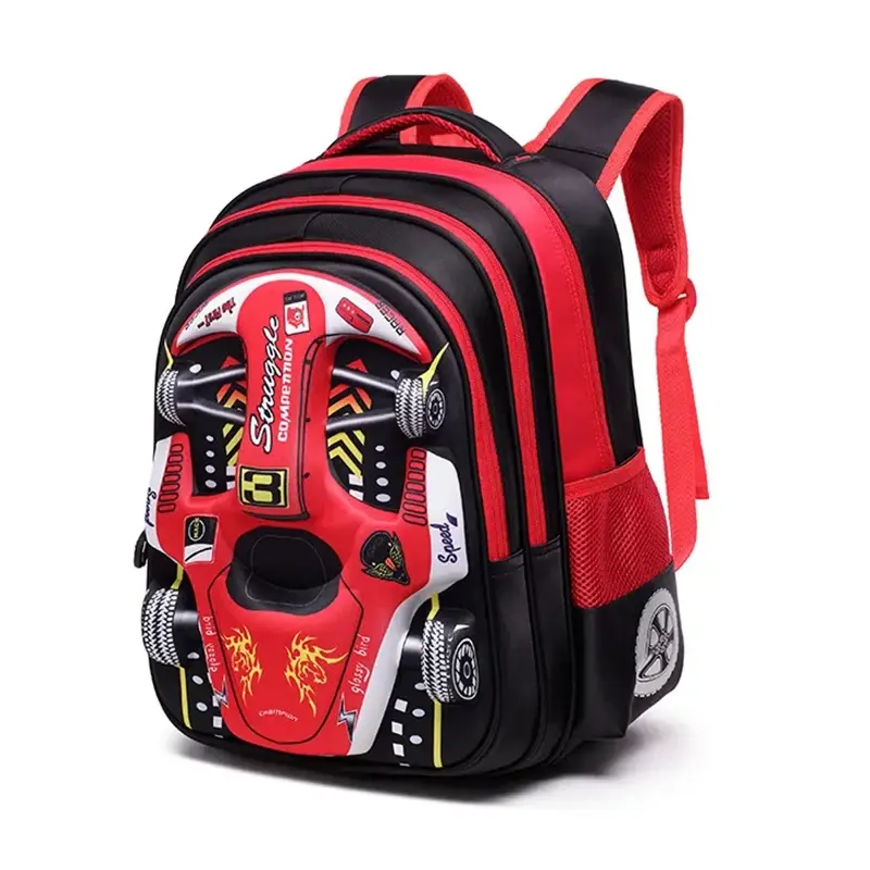 Waterproof Lightweight  Car Backpack Kindergarten Kid Preschool Backpack Young Children Boy Girl SchoolBag Primary Red Blue