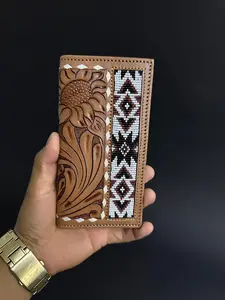 Men Tooled Inlay Beaded Rodeo Wallet-2013
