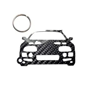 Carbon Fiberkeychain for Toyota Supra MK4 A80 (1993-1998) Twin Turbo Inspired Keychain Lanyard Fast & the Furious FRONT view Glossy Twill