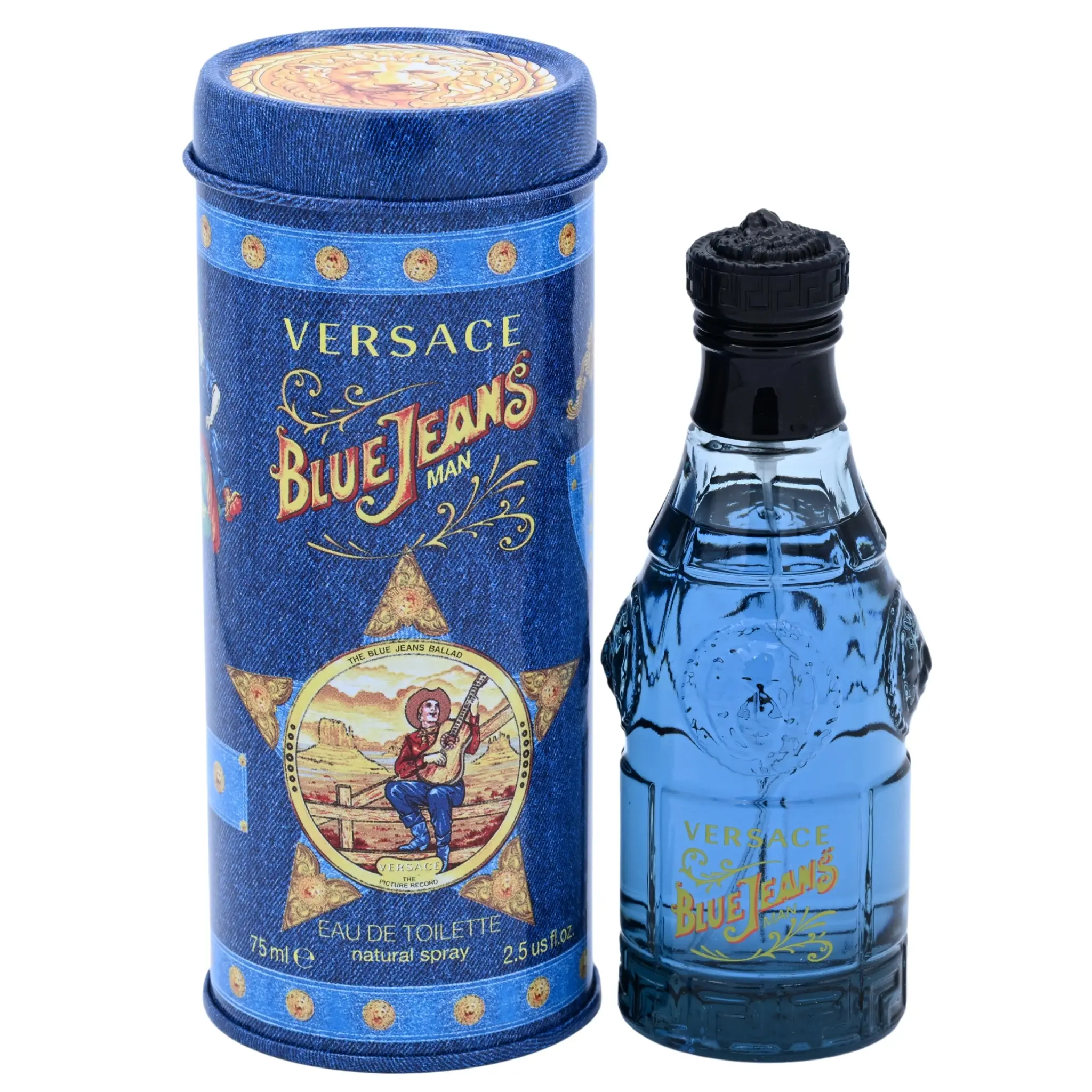 VERSACE Blue Jeans Men's EDT Cologne - 2.5 fl oz Aromatic Citrus Scent with Oriental Woody Notes, New in Can, Men's Stuff, Gifts for Boyfriend, Anniversary Gift for Him (Beauty & Personal Care Fragrance)