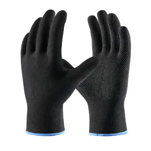 COOLJOB 12/60 Pairs Cotton Work Gloves with Non-Slip Grip Dots, Breathable Lightweight Gloves for Construction Gardening