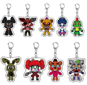 FNAF Keychain Acrylic Charms, Horror Game Figures Bonnie Foxy Chica, FNAF Gamer Charms, Kawaii Bag Accessory, Cool Collectible Gift for Fans, Aesthetic Merch for Players