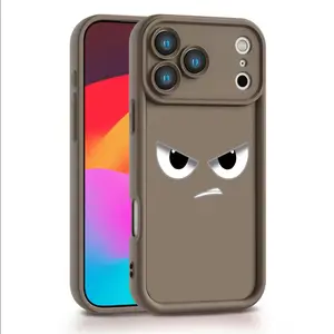 Playful Angry Face Patterns Tpu Phone Case Featuring A Thickened Soft Tpu Back And Raised Camera Step Design Blending Cloud-Like Comfort With Reliable Lens Protection For iPhone 17 16 15 14 13 12 11 X XS