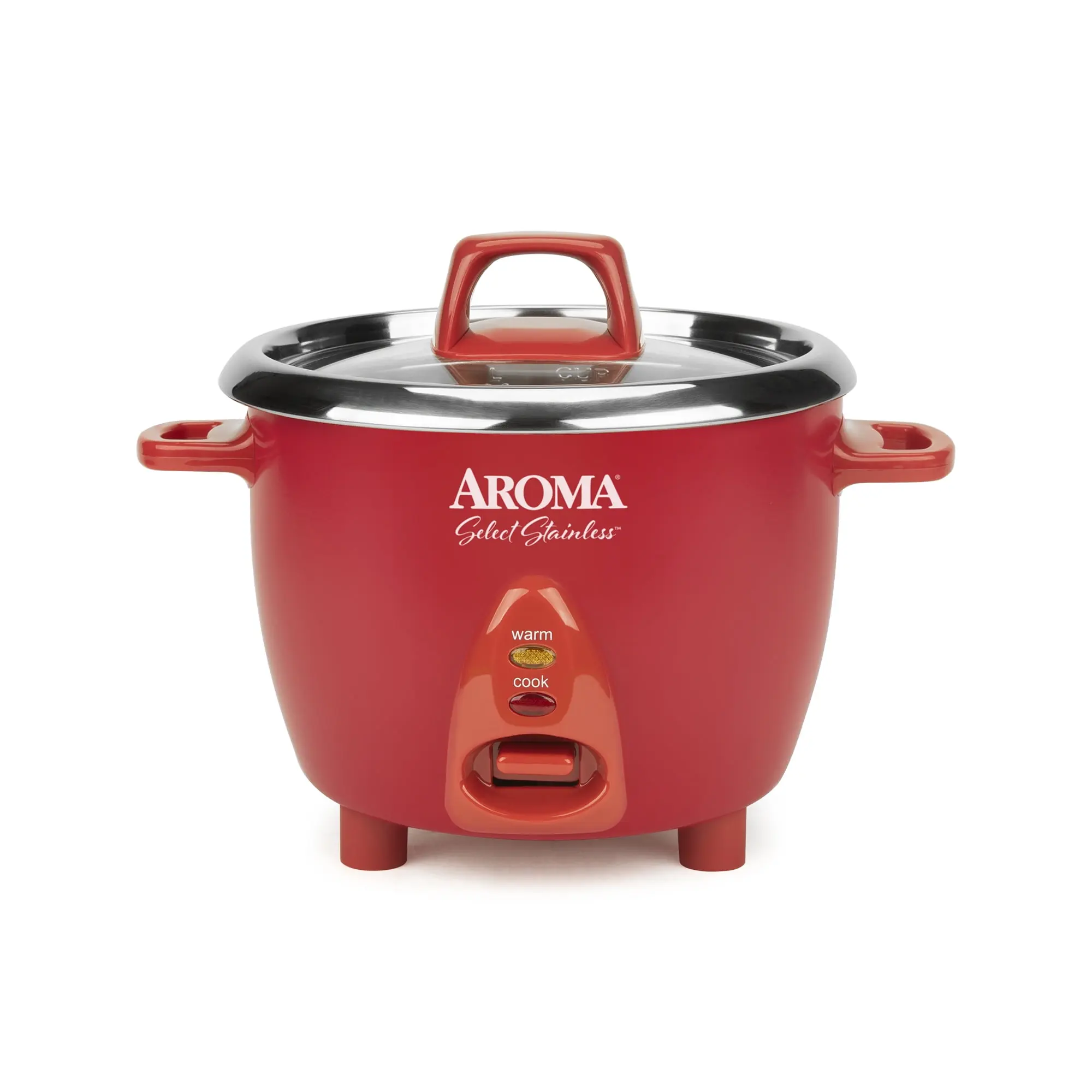 AROMA 6-Cup (Cooked) / 1.2Qt. Select Stainless Rice & Grain Cooker, Red, black , white, New, ARC-753SGR