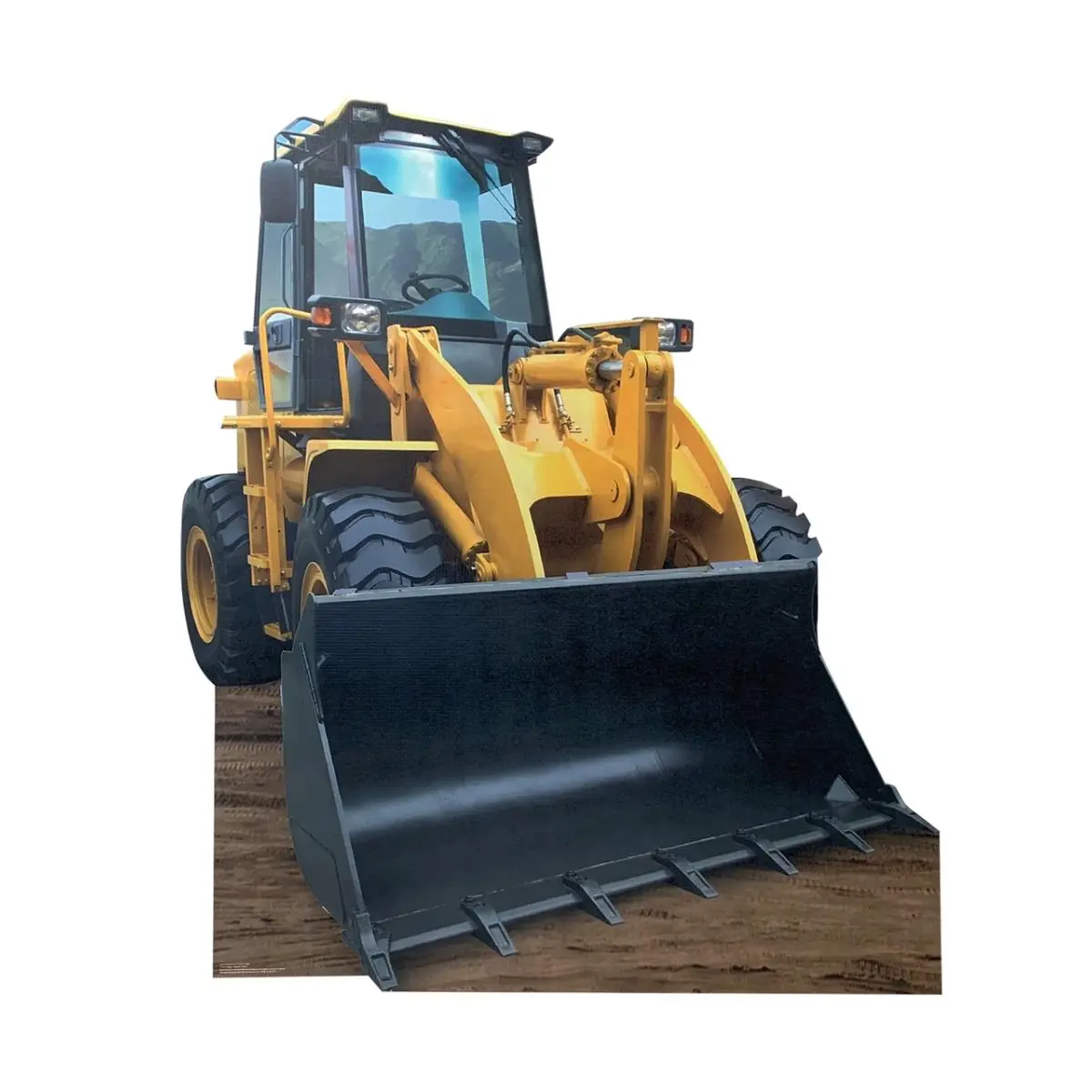 Large Size Construction Front Loader Cardboard Cutout - 72x64x4 in, High Print Photo Decor for Events