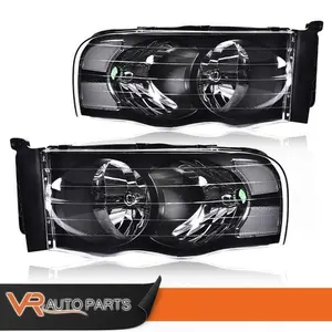 Fit For 2002-05 Dodge Ram 1500 2500 3500 Clear Black Headlights Headlamps