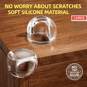 Clear Table Corner Protectors, Transparent Soft Bumpers for Baby Safety Invisible Furniture Corner Guards, Adhesive Safety Bumpers for Kids