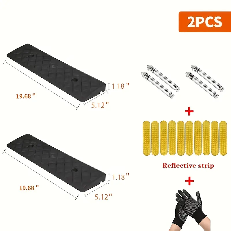 2pcs Heavy-Duty Portable Plastic Threshold Ramps with Non-Slip & Threshold - Lightweight Suitable for Sidewalks, Cars,, Motorcycles,, Pets - Ramp for Curb, Driveway, for Use for,, Housewives 2pcs Heavy-Duty Portable Plastic Threshold Ramps with Non-Slip & Threshold - Lightweight Suitable for Sidewalks, Cars,, Motorcycles,, Pets - Ramp for Curb, Driveway, for Use for,, Housewives