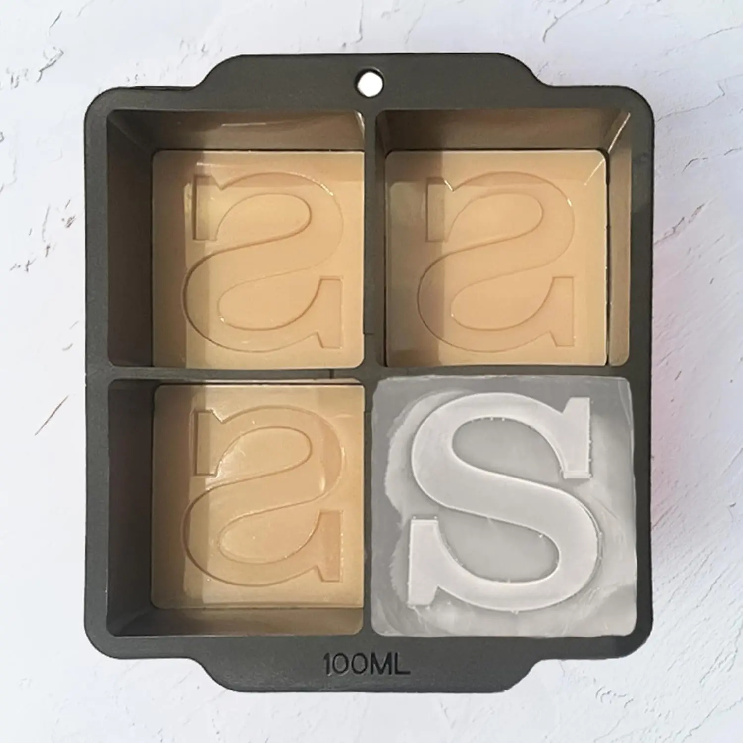 Letter S Monogram Ice Cube Mold Custom Ice Cube Mold 2 Inch Big Initials  Ice Cube Tray Gifts for DAD Gifts for Him