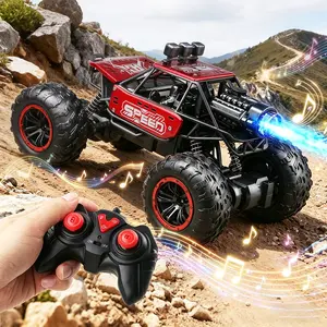 2.4g Remote Control Off-Road Alloy Car with Music Lights Spray, Fast Electric Toy for Kids, 3.7v 500mah Lithium Battery, Holiday Gift