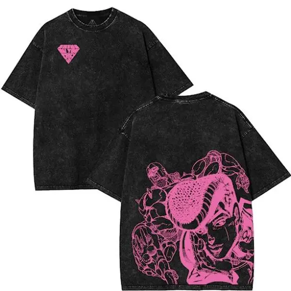 Crazy Diamond Josuke Shirt JoJo Part 4 Graphic Tee Diamond is Unbreakable Anime Merch Retro Stand Streetwear outkast shirt Cotton Top graphic tees Fabric Menswear