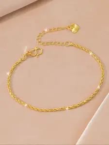 Fashionable Twisted Chain Bracelet, Tennis Bracelet Jewelry, Elegant Jewelry Bracelet, 24k Copper Plated, Perfect Gift for Girlfriend, Friends, Valentine's Day