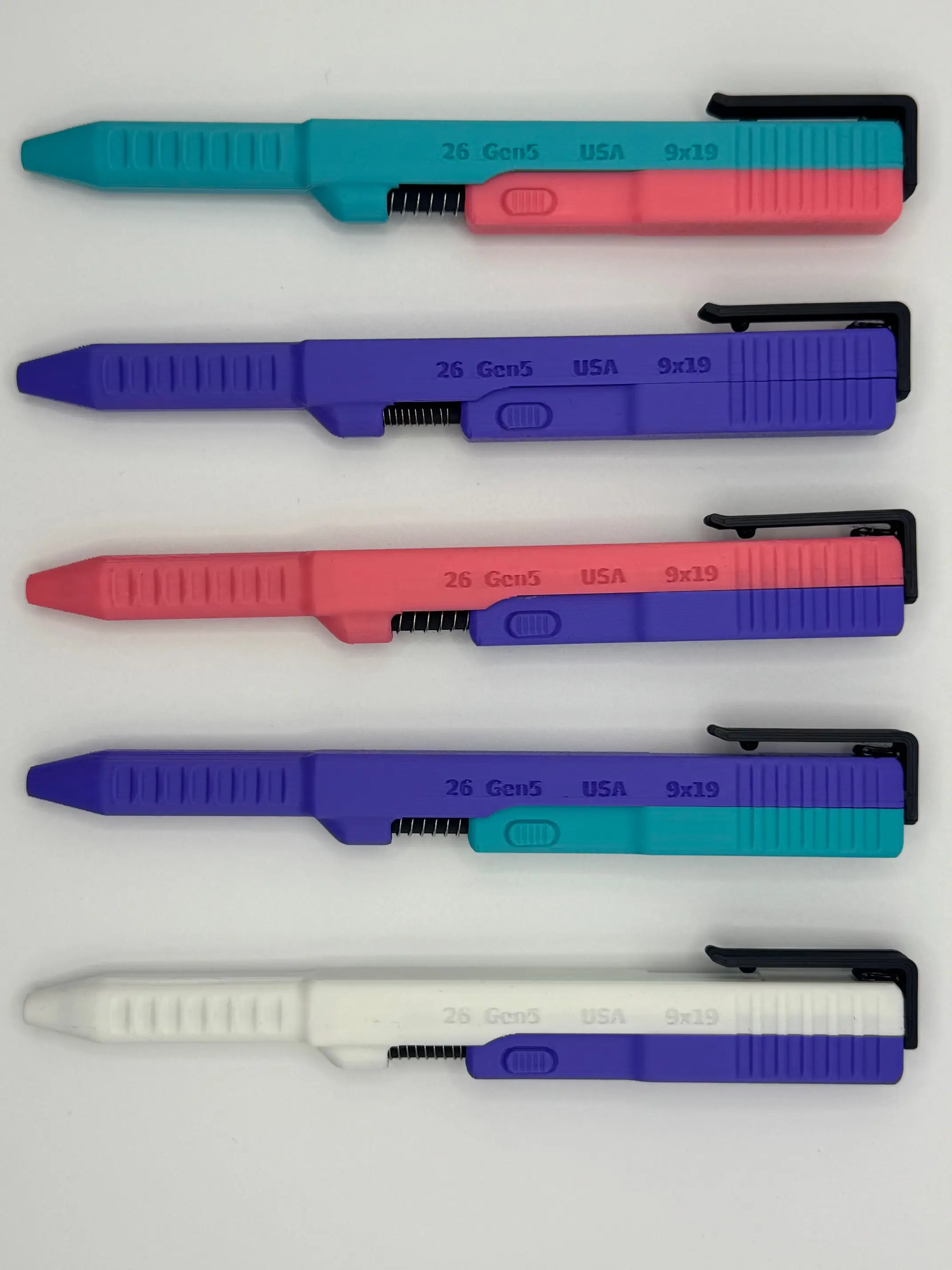 Slide Action Pens EDC - Hand-assembled 3D-printed Fidget Pen for Desk or EDC Kit - Veteran-Owned Brand - Ready to Write - Unique Design - 3DPrintedStu
