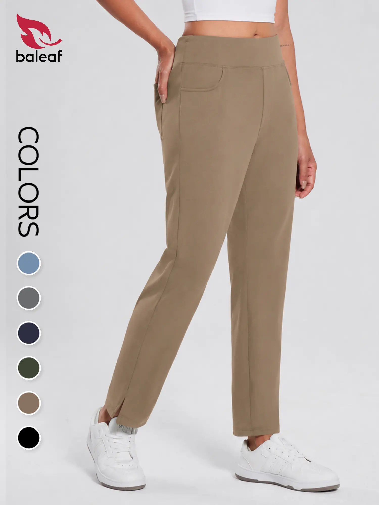 BALEAF Women's Fleece Lined Pants Stretch Water Resistant Winter Thermal Travel Pants Cold Weather Gear Pockets Work Golf
