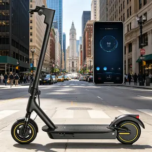 A-Adult Electric Scooter - 350W Motor, 10" Solid Tires, 22MPH Max Speed, App Enabled, Dual Braking System for Stable Sports & Outdoor Rides