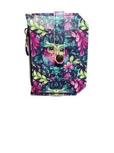 Small Pocket-Sized Wallet with 3 Lined Card Slots & Zippered Cash Compartment Compact Design for Everyday Use- Owls