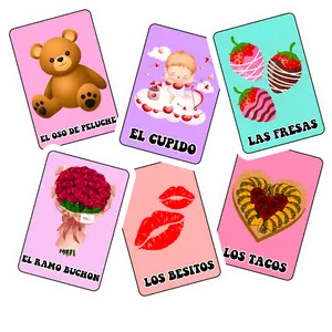Valentine Loteria Cards