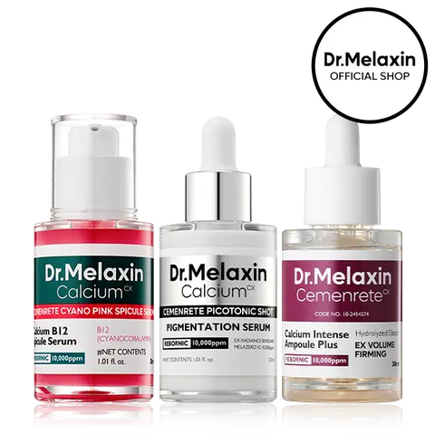 [Dr.Melaxin Live Exclusive Bundle] Lumi firm & lift Trio | plumping skin & strengthen skin density | Cyano Pink Spicule Serum + Picotonic Shot Serum Calcium Ampoule Skin Repair