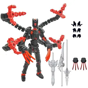 T13 Action Figure Already Assembled Accessories, T13 Multi-Jointed Movable,for Collectors Desktop Decorations t-13 Movability 3D Printed Toys(Black Red)