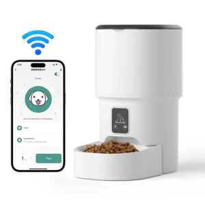 Smart Pet Feeder with WiFi APP Control, Remote Timer & Portioning, Large Capacity Automatic Feeder Dog Cat Food Dispenser, No Power Plug Included