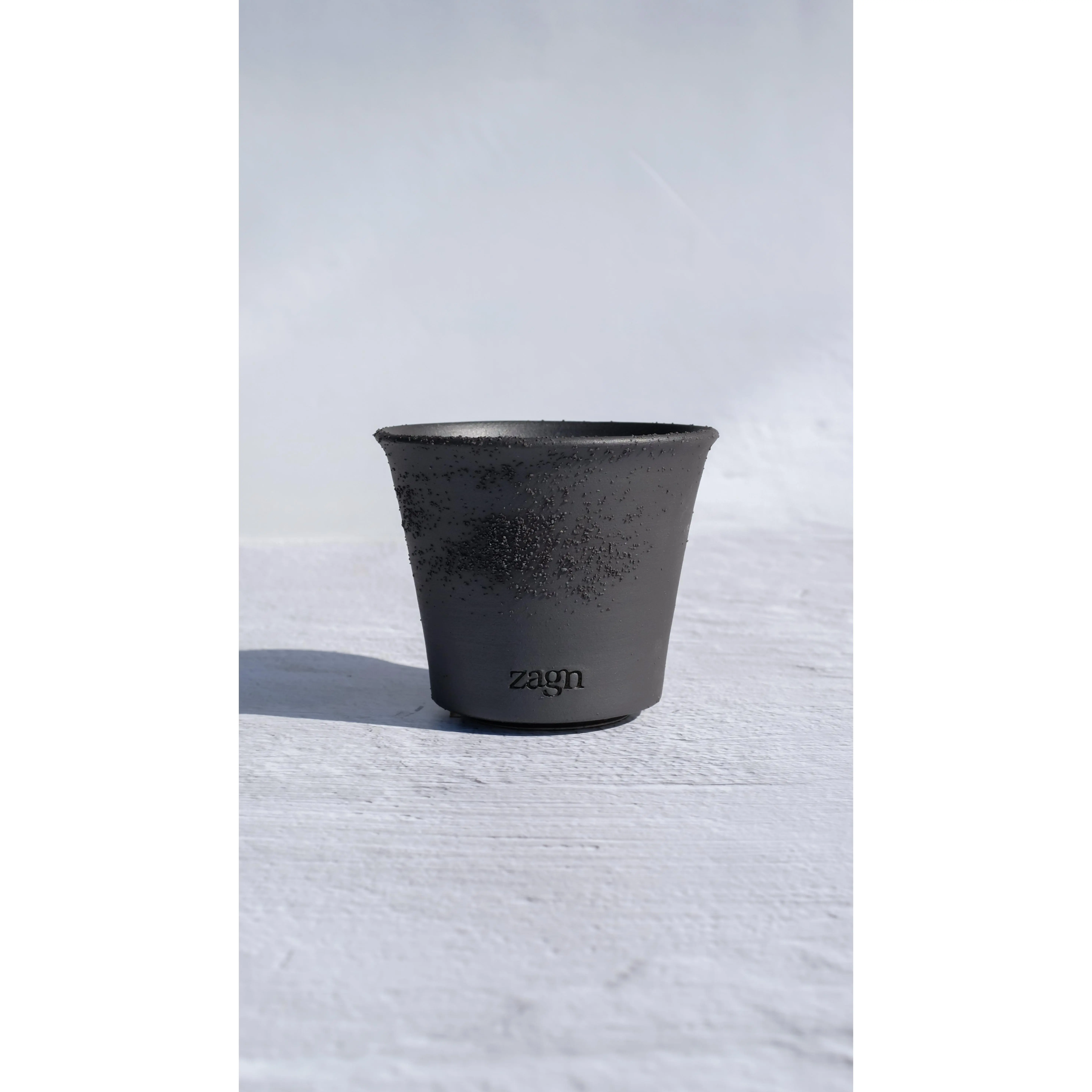 Petite Ink Clay Pot | Handmade Breathable Planter for Succulents & Cacti