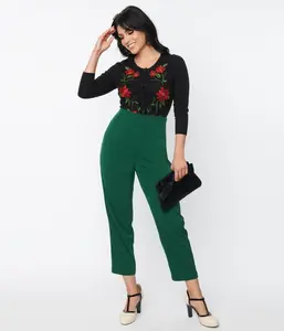 Unique Vintage Emerald Front Pleat Pants