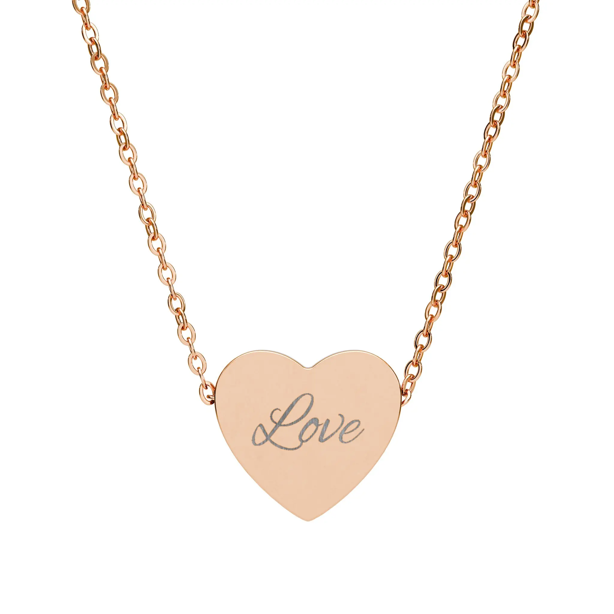 Engraved Love Heart Necklace | Personalized Heart Pendant