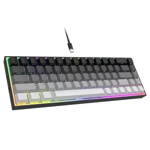 TMICE CX68 Gaming Keyboard,68-Key Mechanical Keyboard, Red Switches, Type-C Wired Connection, Single-Color Mixed Backlight, ABS Keycaps, 50 Million Keystroke Lifespan, Compact Gaming Keyboard
