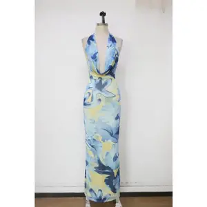 Juju floral dress (yellow and blue) D10685