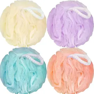 Esponja de Baño o Ducha - Set of 4 Colorful Bath Sponges for Shower and Bathing - Soft and Gentle on Skin - Perfect for Daily Use