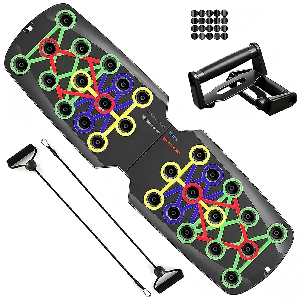 Multi-Functional Push Up Board - Color-Coded ABS At-Home Gym Equipment with Integrated Push-Up Bars, Anti-Slip Pads, Adjustable Resistance Levels, Compact and Portable Heavy-Duty System for Calisthenics, Fitness Enthusiasts, Strength Training