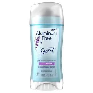 Secret Deodorant Aluminum Free for Women, 48hr Odor Protection, Free of Parabens Dyes Talc & Baking Soda, Lavender Scent, 2.4 oz