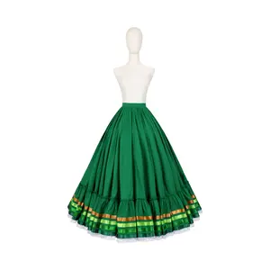Hoja de Maiz Doble Vuelo Folklórico Practice Skirt – Verde
