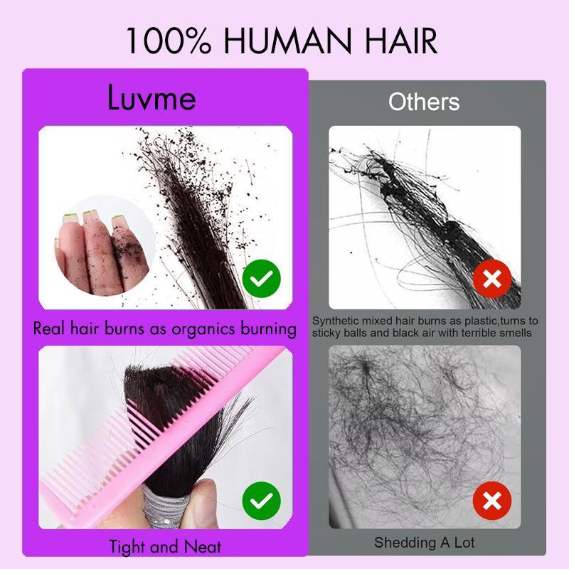 LUVME 100% Virgin Human Hair Extensions 3.0 Upgraded Ultra Soft Zero Trace Clip-ins Invisible Edge Silky Straight Natural Ends