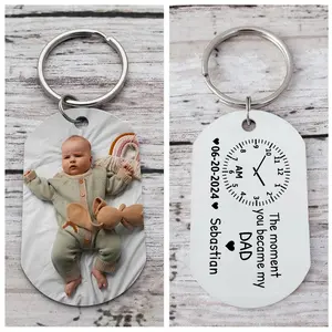 The Moment You Became My Daddy,Personalised Photo Keyring With New Born Baby Photo Gift,Gift for New Daddy Mommy,1st Father's Day Gift