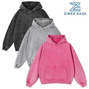 Casual Unisex Oversized Hoodies Pullover Acid Wash Plain Preppy Streetwear Vintage Hooded Sweatshirt for Everyday Wear & Gifts Breathable Breathable