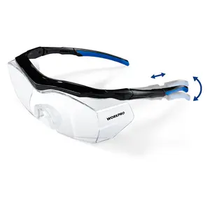 #SpringGlowUp WORKPRO Safety Glasses, z87 Safety Goggles with Adjustable Temples, Lab Goggles with Anti Fog Coating