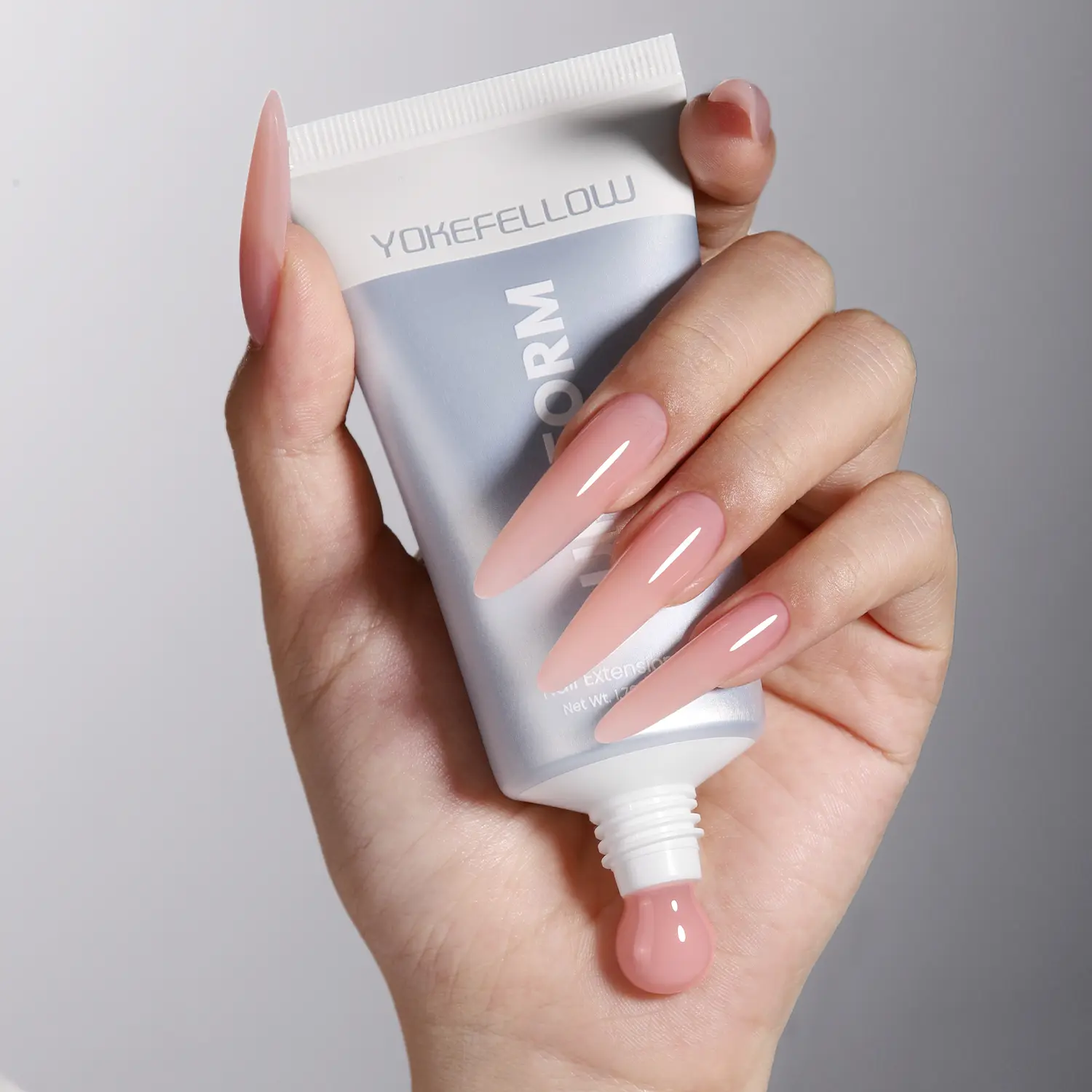 YOKEFELLOW PUREFORM Nail Extension Gel PF13 Rosy Mist Light Rosy Pink Color HEMA-free TPO-free TMPTA-free 100% Pure Gel Poly Nail Gel for Professional Salon Use 50g/1.76 oz