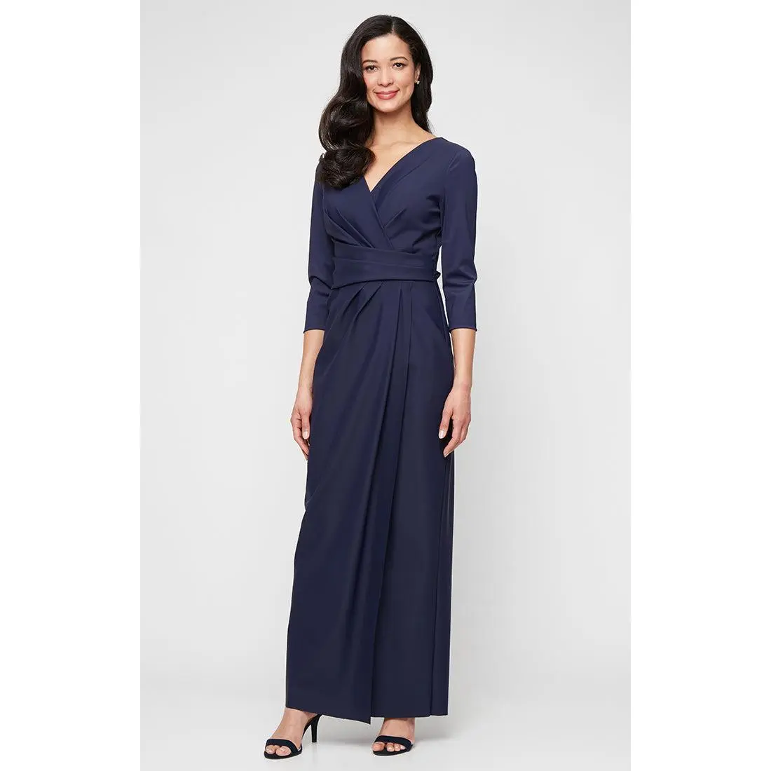 Compression Column Dress with Tucking Detail at Waist