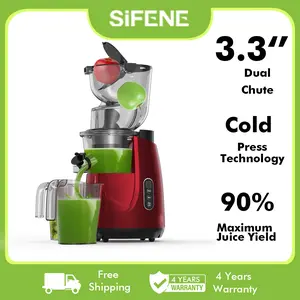 SiFENE Cold Press Juicer Machine, Vertical Slow Masticating Juicer with Large 3.3in Feed Chute, High Juice Yield, Quiet Operation, Easy to Clean - Design for Whole Fruits & Vegetables