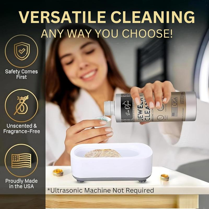 Ultrasonic Jewelry Cleaner Solution (16oz) Concentrated Jewelry Cleaner for Diamonds, Gold, Silver & More | Compatible with Ultrasonic Machine (s)