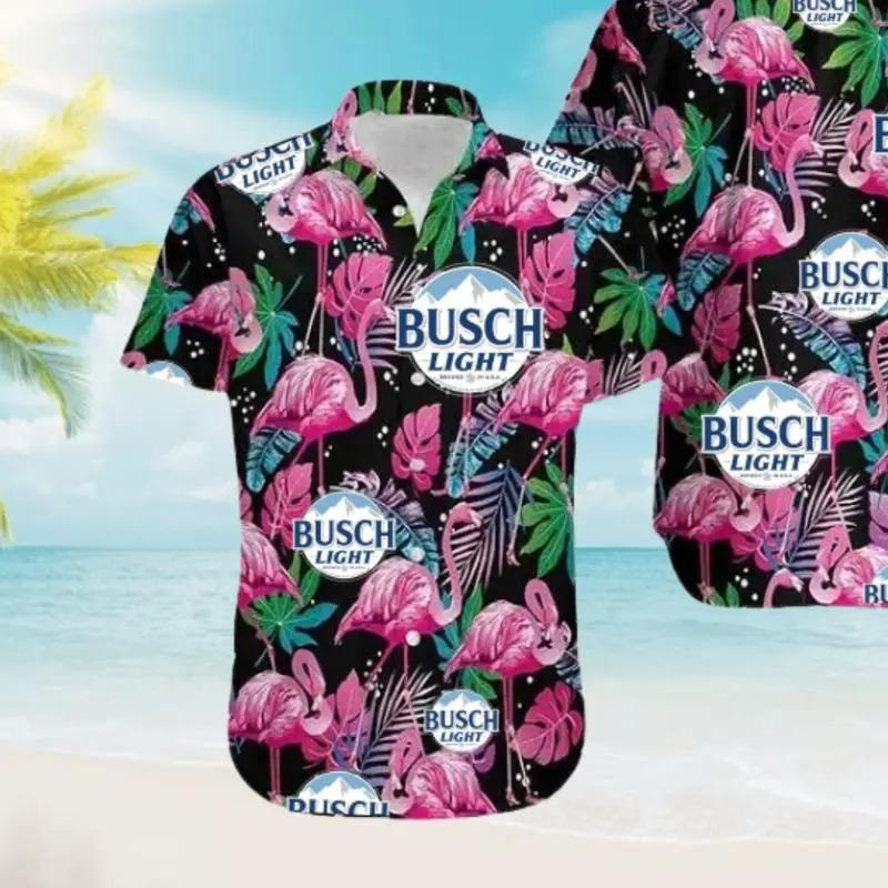 Flamingo Beer Hawaiian Shirt, Beer Style Tropical Short Sleeve Shirt, Summer Aloha Button Down Shirt, Gift for Him or Her