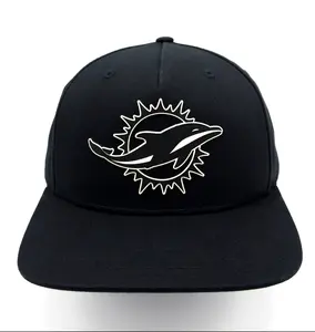 Dolphins Black on White Richardson 255 Twill SnapBack