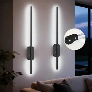 Wireless Wall Lights Set of 2, Indoor Lighting, Adjustable 3 Colors with Remote Control, Timer Function, Ideal for Hallway, Entryway, Living Room, Bedroom