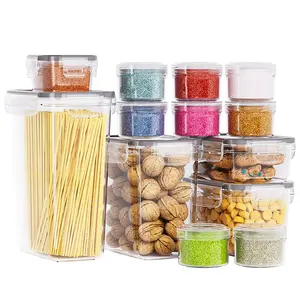 8 Piece Sealed Food Storage Containers, BPA Free Plastic Kitchen Storage, Microwave & Dishwasher Safe, for Dry Goods Flour Sugar