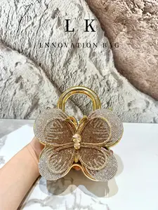 Mini Butterfly Handbag for Women, Rhinestone Evening Bag, Chain Strap, Perfect for Parties, Weddings, Balls, Elegant Fashion Accessory